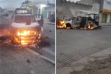 Disturbios en Santa Ana Hueytlalpan: un lesionado y vehículos incendiados