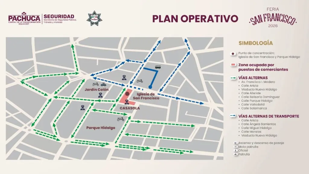 Feria San Francisco 2026: conoce cierres viales y rutas alternas en Pachuca