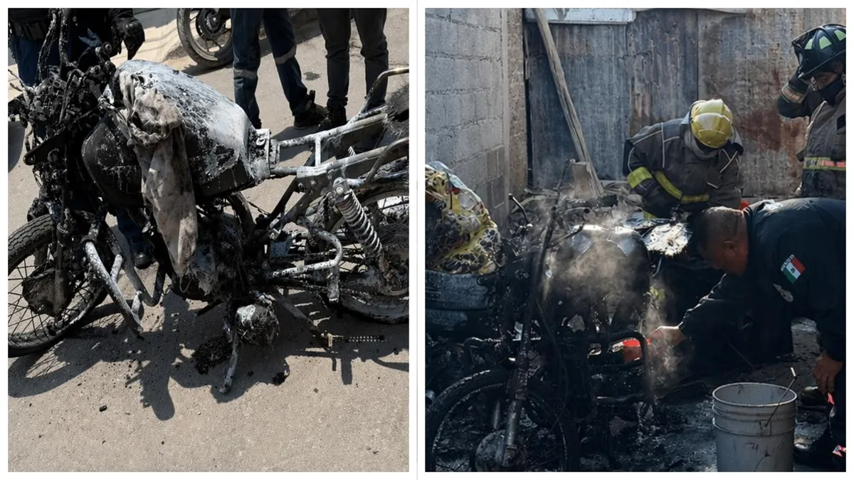 Motocicleta calcinada