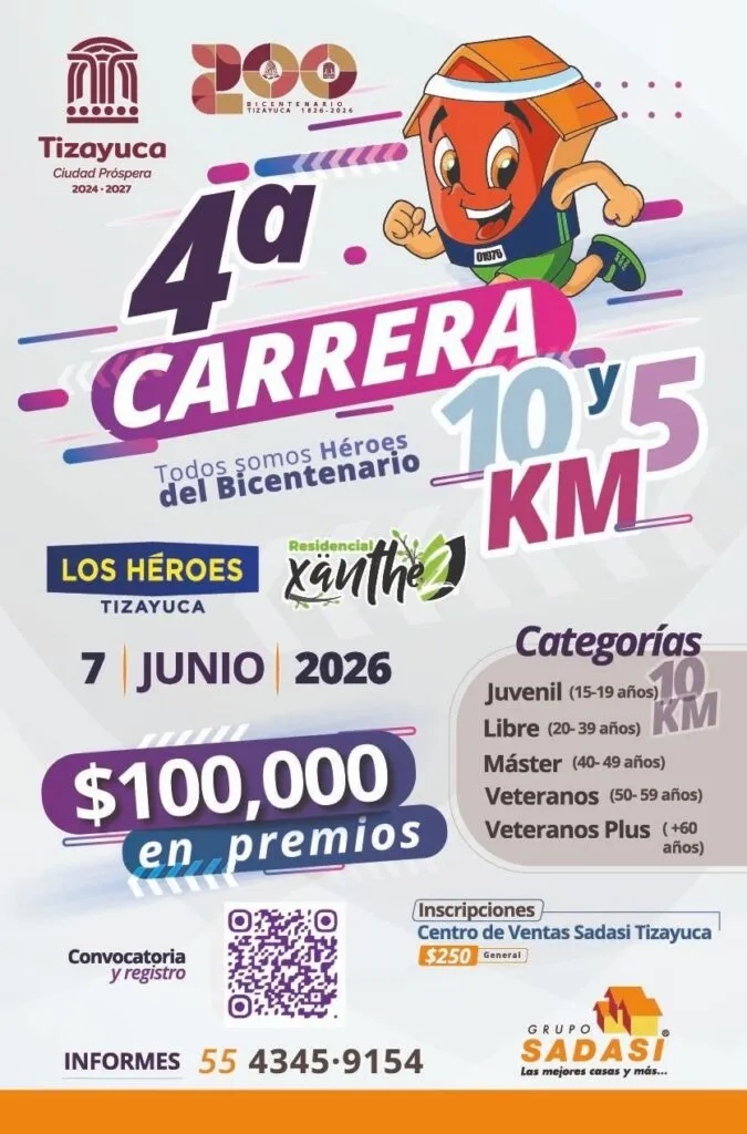 Así será la Carrera “Todos Somos Héroes” en Tizayuca: rutas, horarios y premios