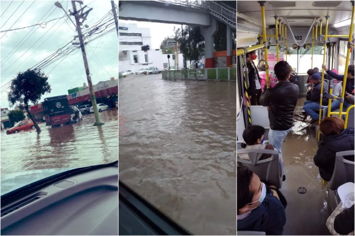 Inundaciones, encharcamientos y vehículos varados dejan lluvia en Pachuca