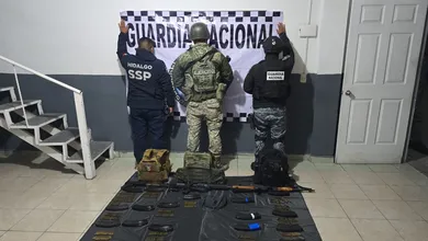 Aseguran arsenal, cartuchos y vehículo en Hidalgo durante operativo del Ejército y Guardia Nacional