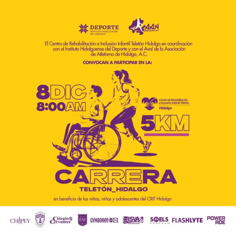 ¡Corre por una causa! La Carrera Teletón Hidalgo 2024 te espera
