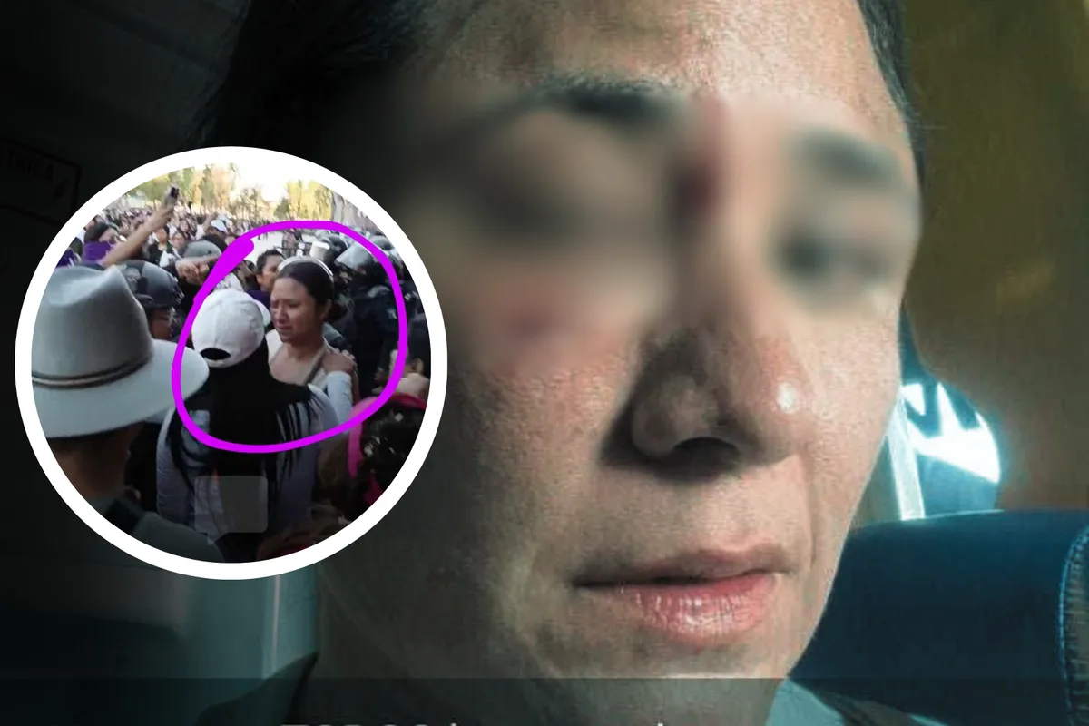 Mujer denuncia agresión policial en marcha del 8M en Pachuca