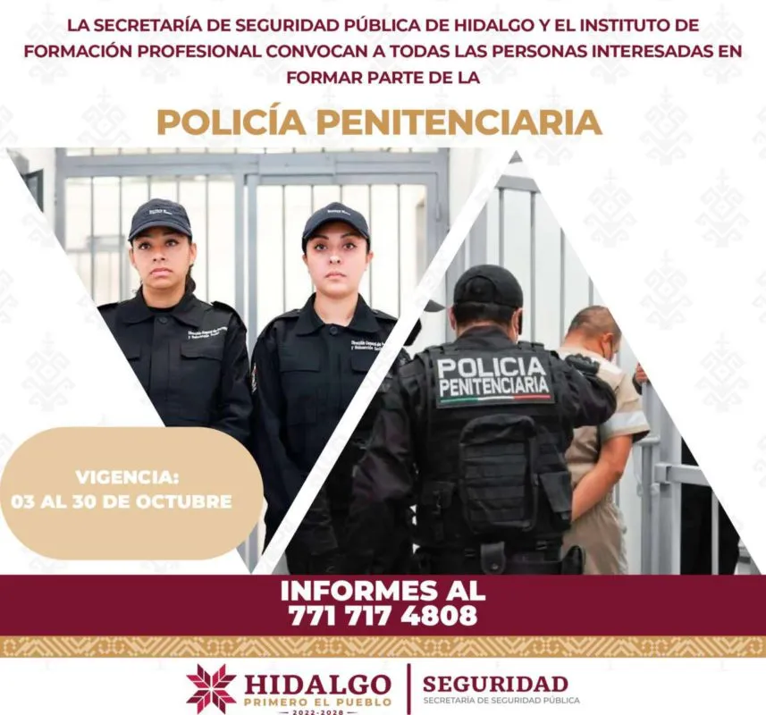 Convocatoria para Policía Penitenciaria en Hidalgo: requisitos y detalles