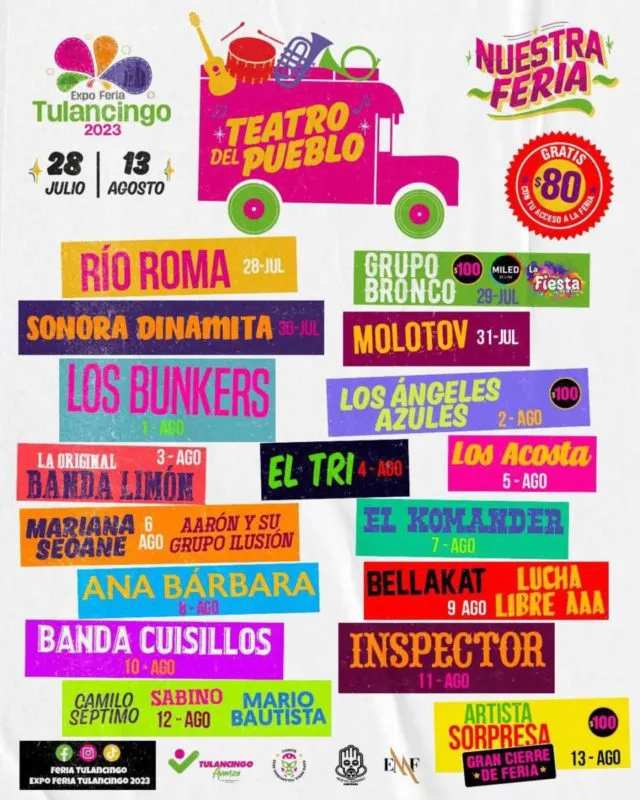 Feria Tulancingo 2023: artistas que se presentarán en el Teatro del Pueblo