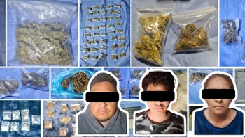 Objetos asegurados durante operativos en Pachuca y Huasca.