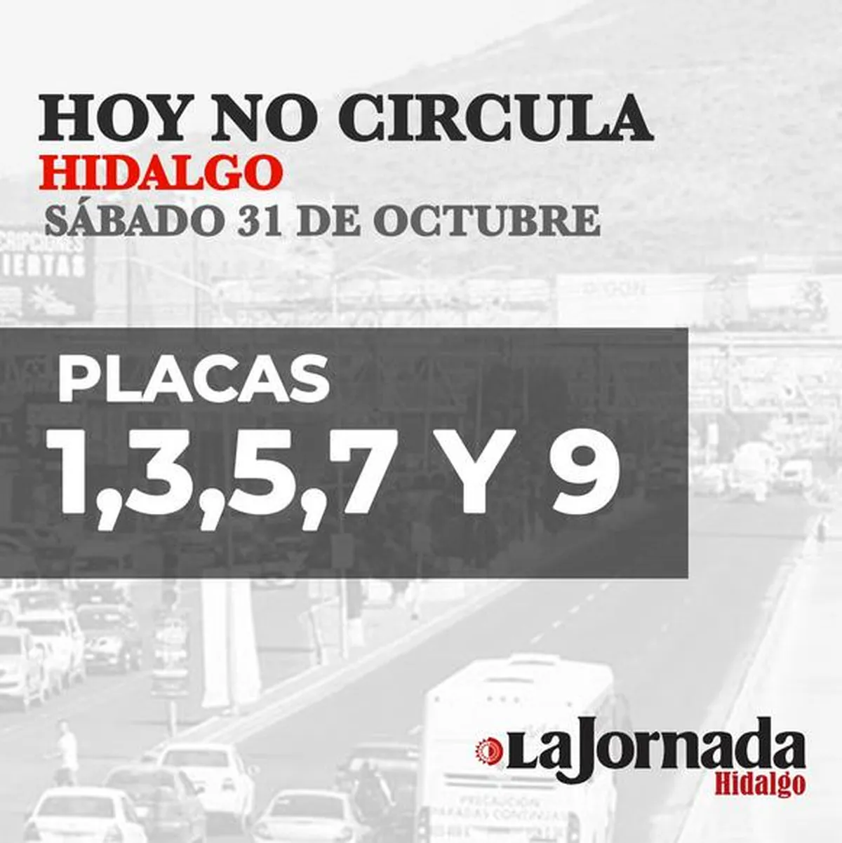 Hoy No Circula, sábado 31 de octubre