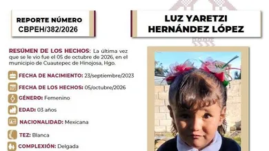Ficha de búsuqqeda Luz Yaretzi