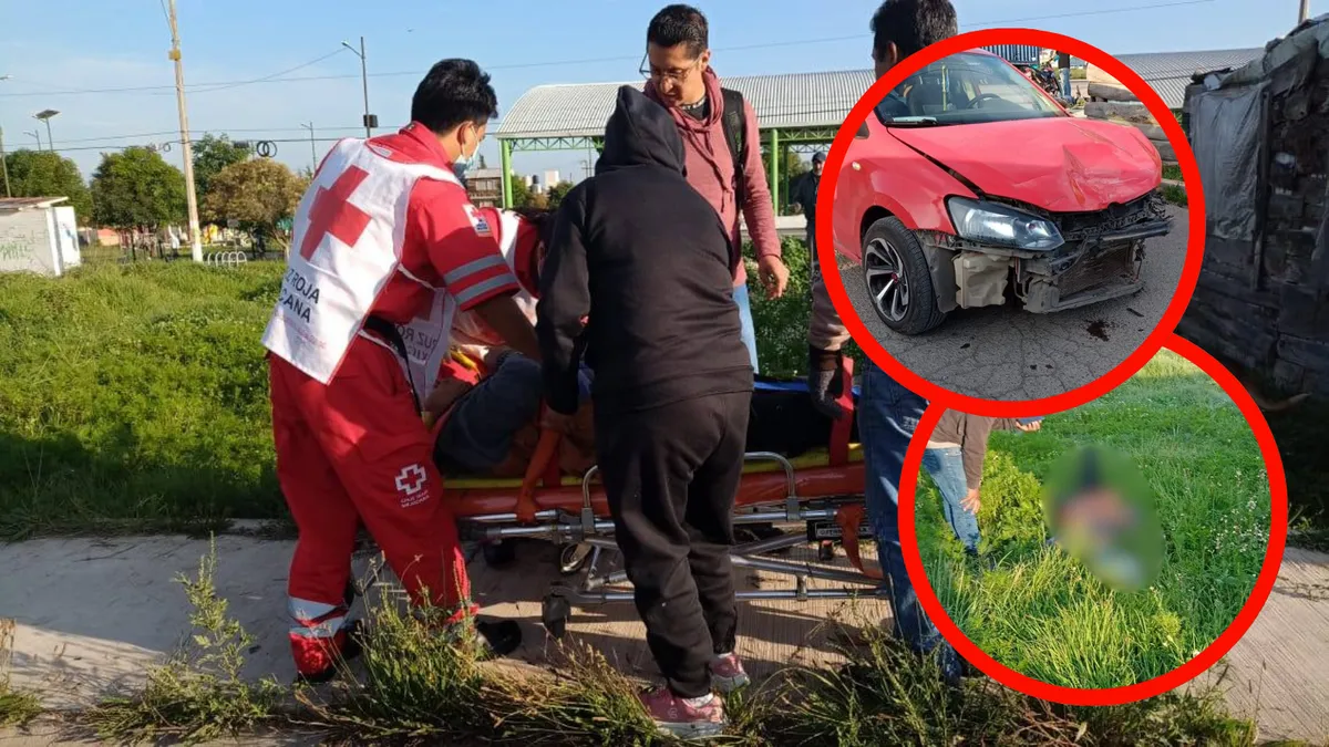 Motociclista lesionado tras accidente en avenida Eje Central, Tulancingo.