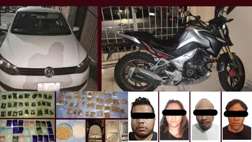 Elementos de seguridad durante cateo contra presunta venta de droga en Hidalgo.