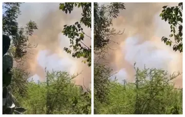 Incendio de pastizales alcanza zona de viveros en Tasquillo; cuerpos de emergencia combaten las llamas