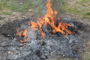 Personal de la FGR durante la incineración de droga en Hidalgo.