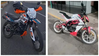 Motocicletas estacionadas durante la feria de la comunidad de Los Ángeles, en Tolcayuca.