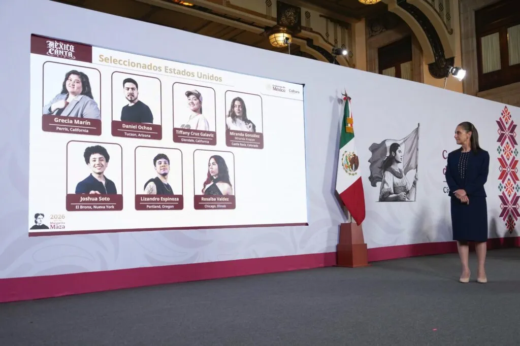 Claudia Sheinbaum presenta a los siete semifinalistas mexicoestadounidenses de México Canta 2026