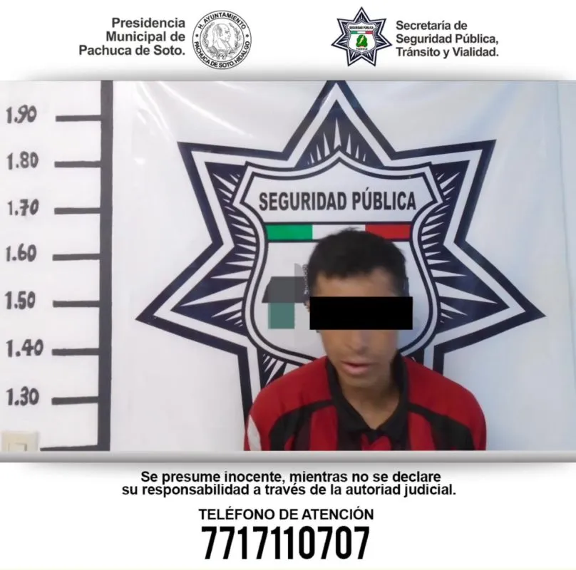 Detienen a hombre por ingresar a domicilio en Pachuca, estaba armado