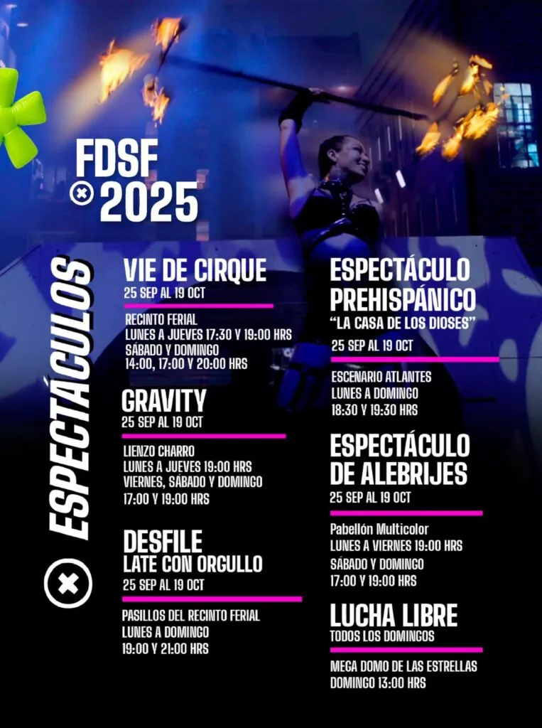 Cartelera de espectáculos en la Feria de San Francisco Pachuca 2025: circo, desfile, lucha libre y más