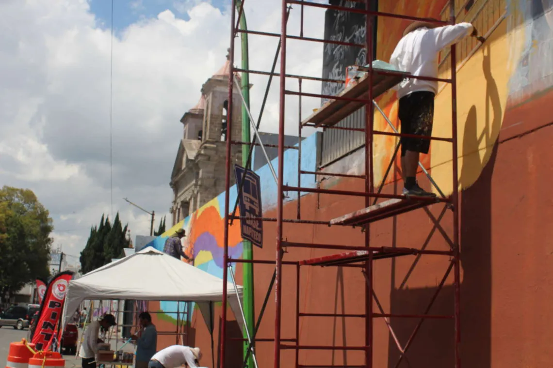Huapalcalco: realizan mural en honor a su primer año como Zona Arqueológica