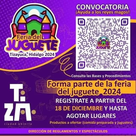 ¿Quieres participar en la Feria del juguete Tizayuca 2024? Consulta la convocatoria