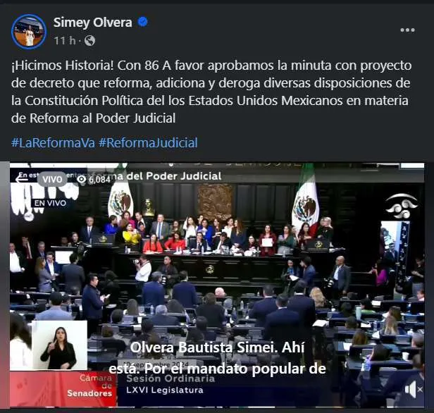 Reforma al Poder Judicial: votos de los senadores de Hidalgo en la aprobación