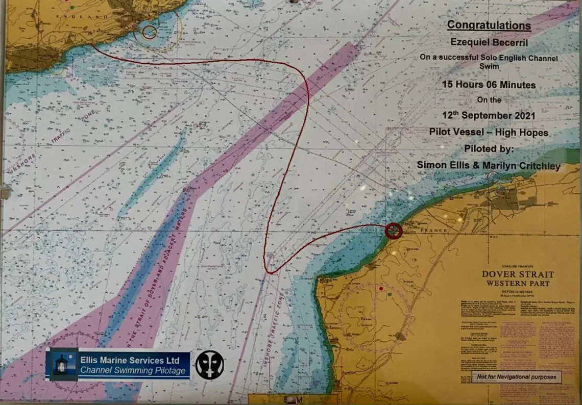 Ezequiel Becerril primer hidalguense en cruzar el Canal de la Mancha