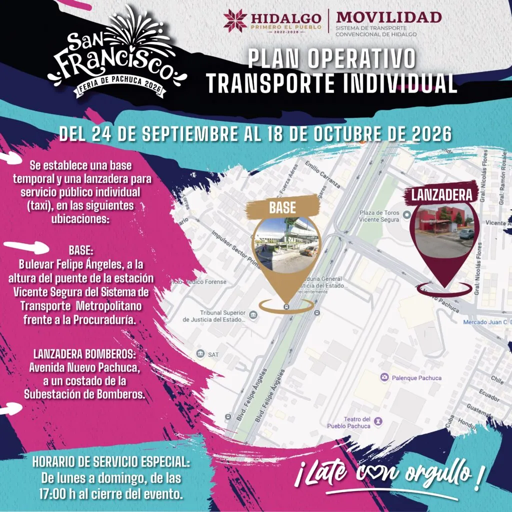 Transporte para la Feria de Pachuca tendrá servicio nocturno y nuevas paradas
