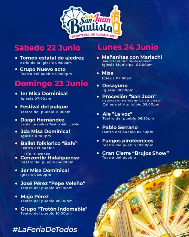 Feria Tezontepec de Aldama 2024: torneo de ajedrez, conciertos y más