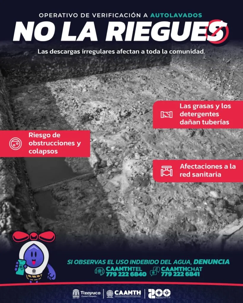 Verifican autolavados en Tizayuca para reforzar el cuidado del agua