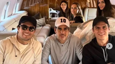 Captura de redes sociales de Ximena Navarrete y Juan Carlos Valladares en el GP de Japón.