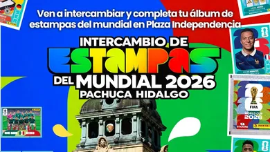 Intercambio de estampas del mundial en Pachuca