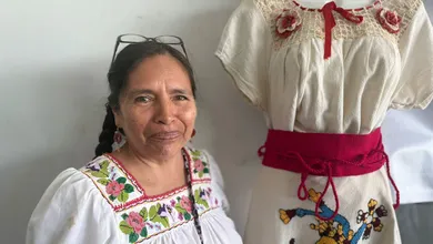 Valentina Jaén Gaspar, bordadora hidalguense