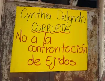 Habitantes de Pueblo Nuevo durante pronunciamiento por conflicto agrario en Ixmiquilpan.