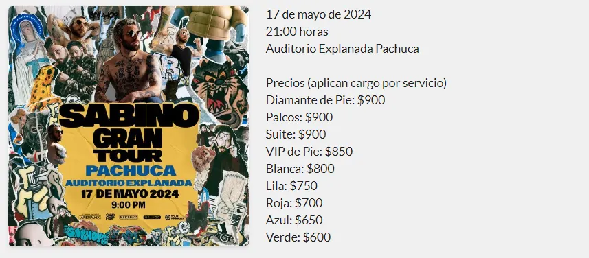 Sabino en Pachuca: te decimos dónde comprar los boletos