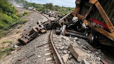 tren descarriló en San José Atlán, Huichapan