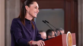 La presidenta Claudia Sheinbaum durante el anuncio de la reforma para cambiar la elección judicial.