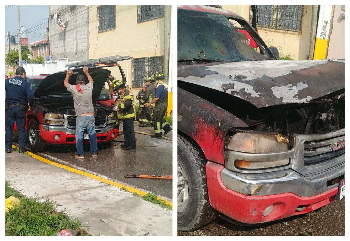 Sofocan incendio de camioneta en Ixmiquilpan