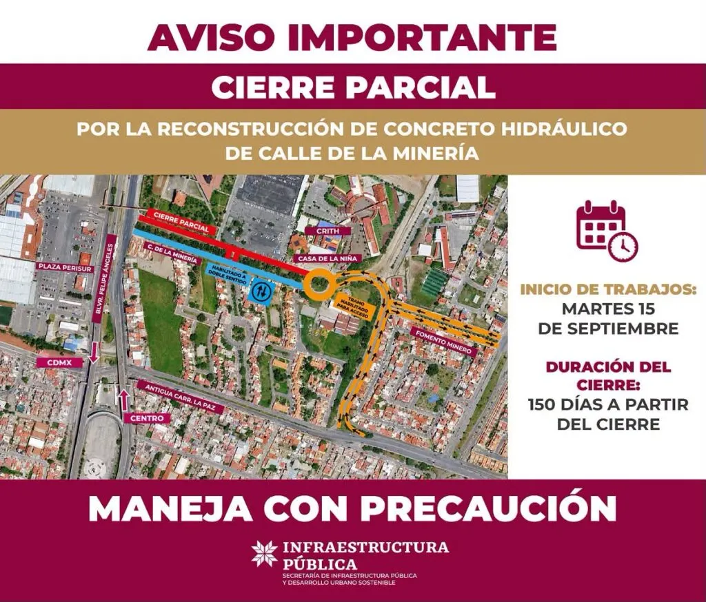 Una vialidad de Pachuca cambiará su circulación por trabajos de reconstrucción