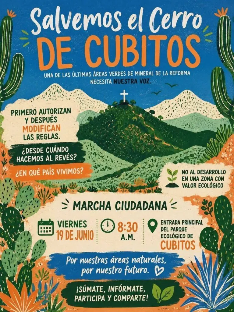 Convocan a marcha por la conservación del Cerro de Cubitos