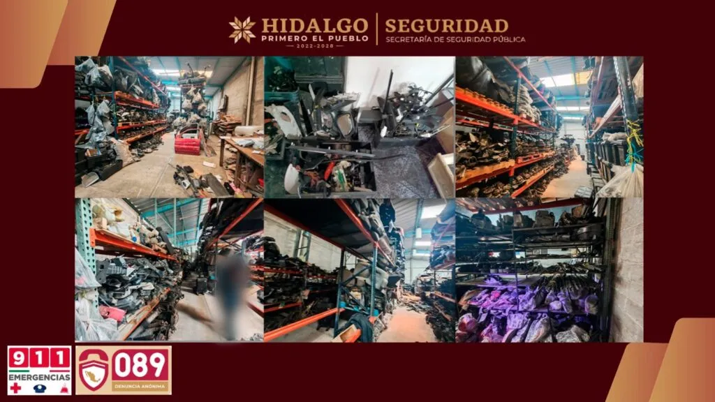 ¡Todo un botín! Caen 7 en Hidalgo por robo de vehículos y drogas