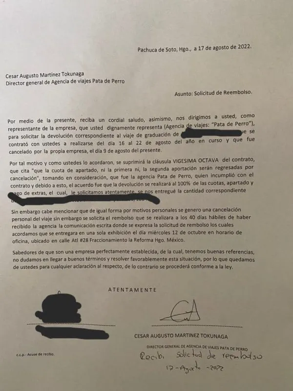 Universitarios acusan de fraude a empresa de viajes de Pachuca