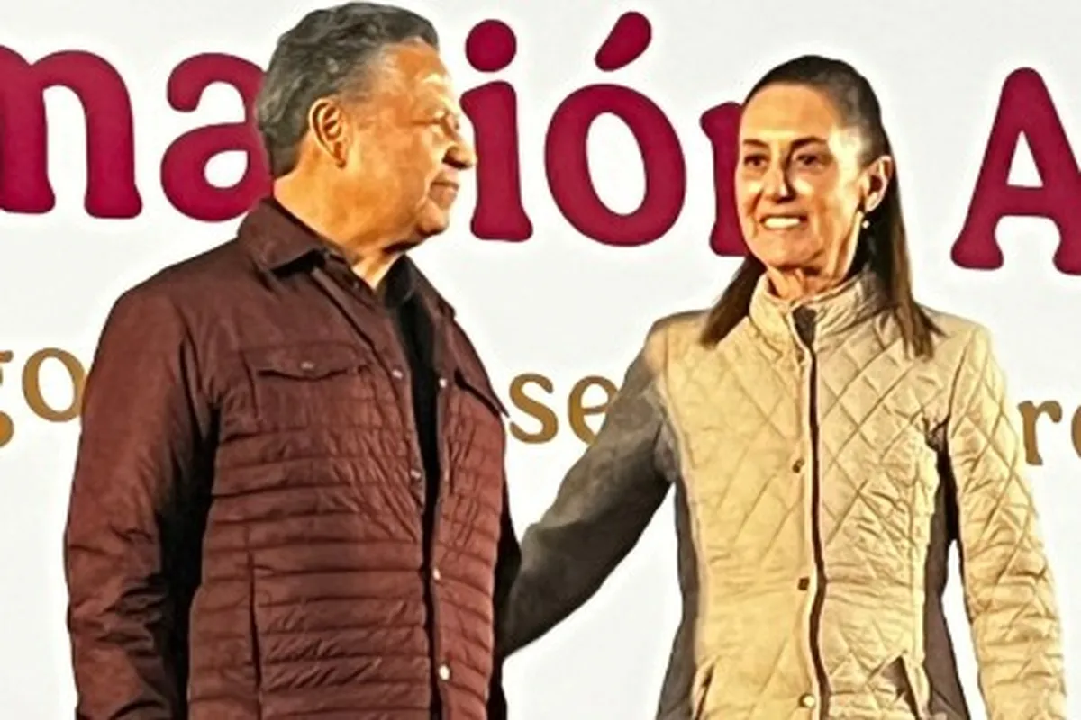 Claudia Sheibaum presidenta de México y Julio Menchaca, gobernador de Hidalgo