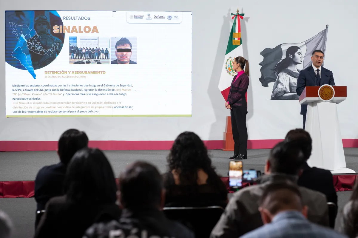 García Harfuch informa 40 detenidos en estrategia contra la extorsión.