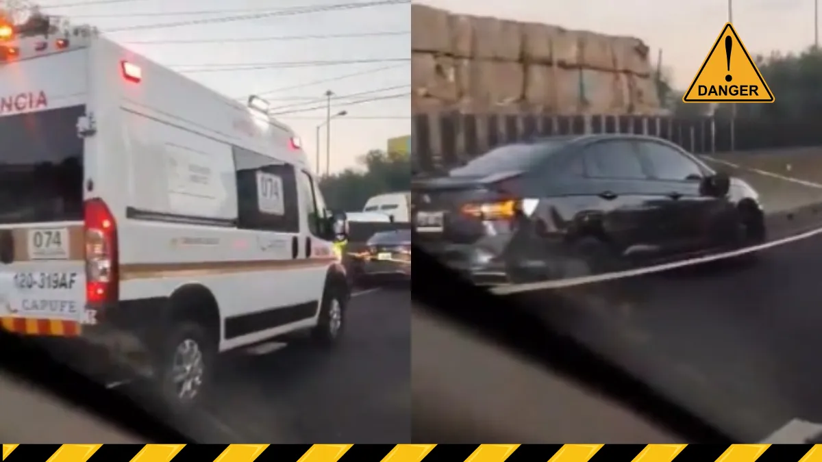 Guardia Nacional acordona zona tras la ejecución de un automovilista en el Circuito Exterior Mexiquense, Edomex.