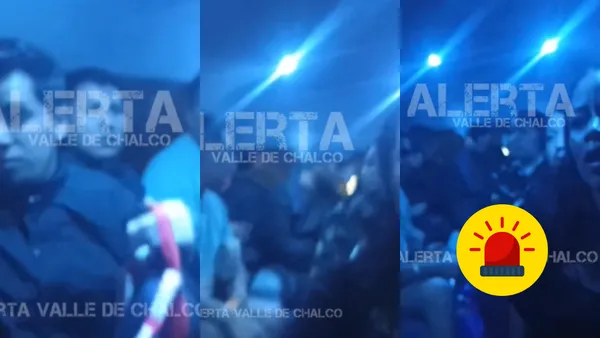 Combi evade asalto en Valle de Chalco mientras delincuentes la persiguen en camioneta.