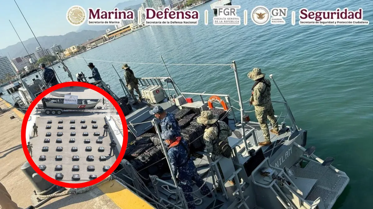 Marina asegura 1.5 toneladas de cocaína frente a costas de Jalisco