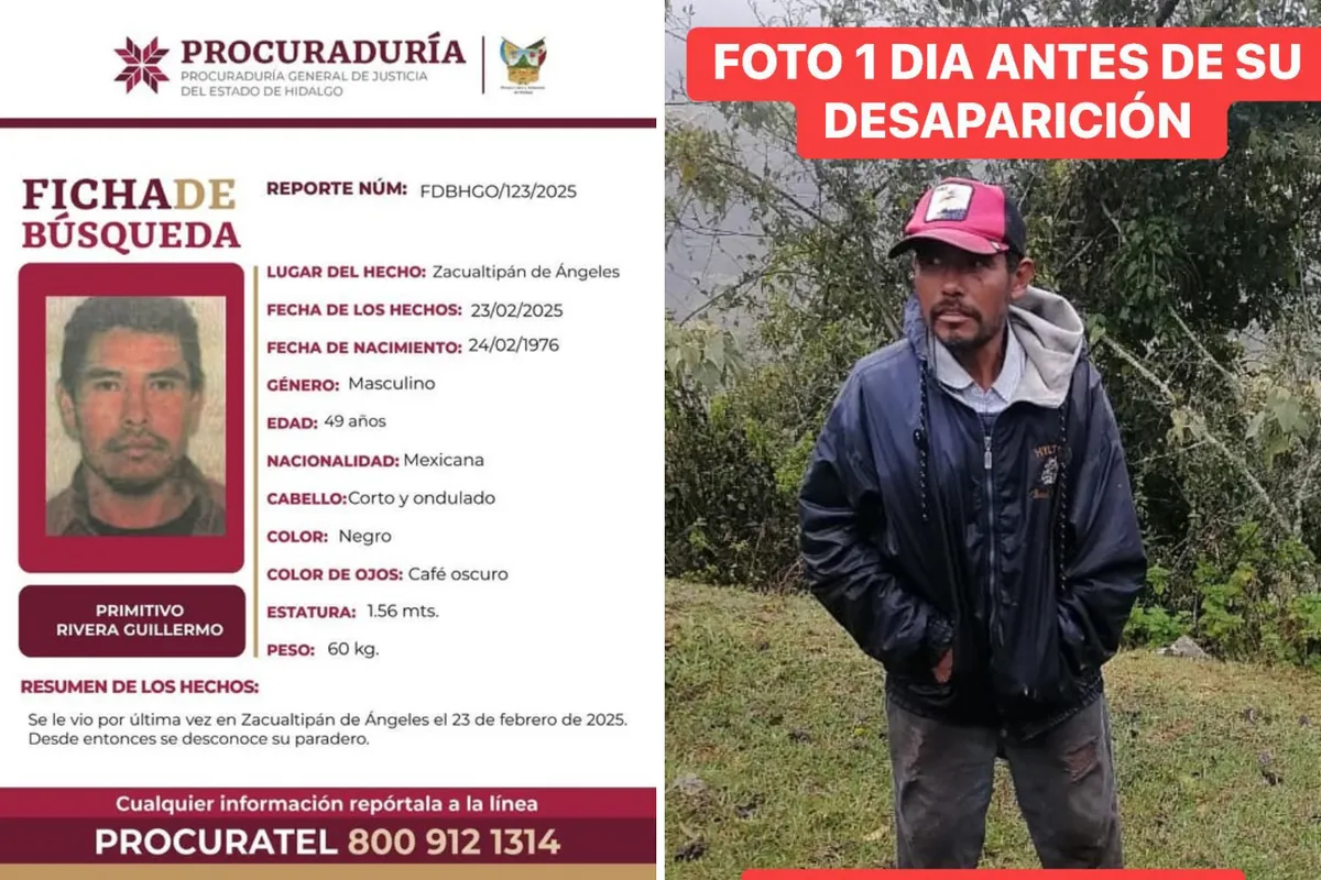 Buscan a albañil desaparecido en Zacualtipán desde febrero