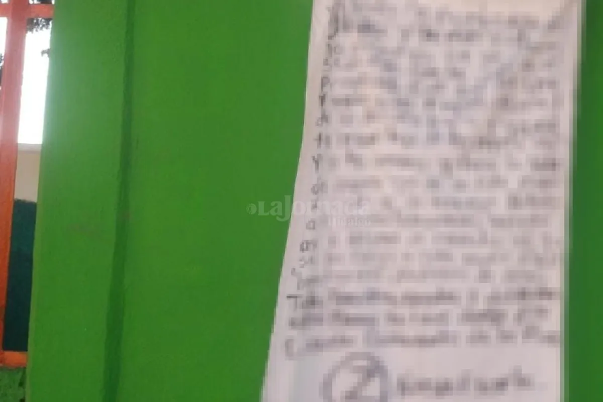 Dejan “narcomanta” en preescolar en Hidalgo