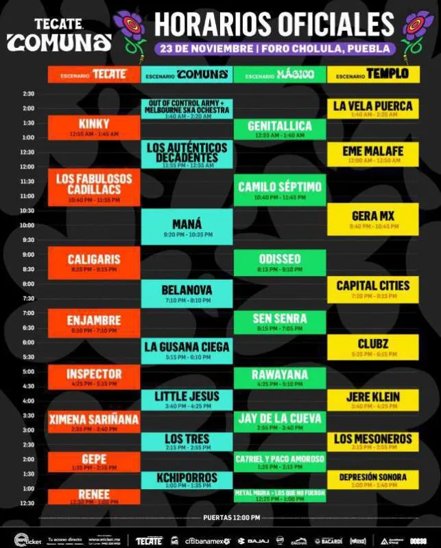 Tecate Comuna 2024: horarios, mapa y todo lo que necesitas saber