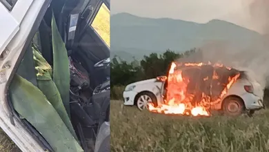 Pobladores queman vehículo tras robo de pencas de maguey