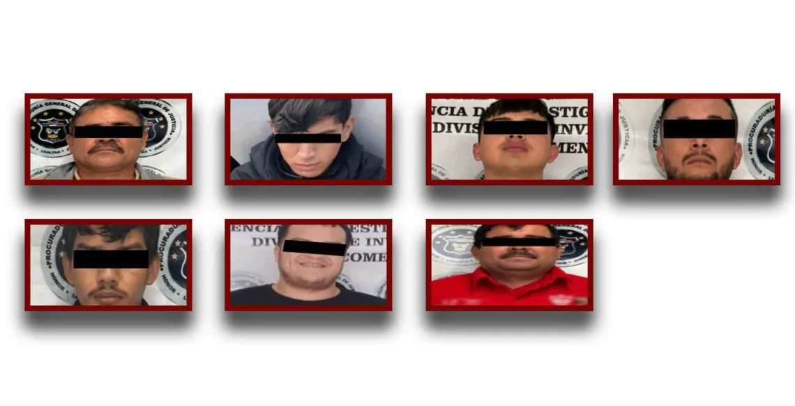 PGJEH detiene a siete personas en hotel de Tlaxcoapan, aseguran armas y drogas